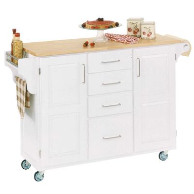 Large White Finish Create a Cart with Wood Top by ...