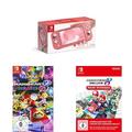 Nintendo Switch Lite, Standard, Koralle + Mario Kart 8 Deluxe - [Nintendo Switch] + Boosterpass