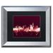 Trademark Fine Art 'London England Skyline Maroon' Framed Graphic Art Print on Canvas Canvas | 11 H x 14 W x 0.5 D in | Wayfair MT1186-B1114MF