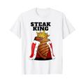 Steak King Herren-Shirt, Steak für Fleischliebhaber, süßes Steak T-Shirt