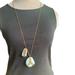 Anthropologie Jewelry | Anthropologie Light Turquoise And Quartz Pendant Necklace. Nwt | Color: Gold/Green | Size: 32"