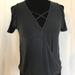 American Eagle Outfitters Tops | American Eagle Gray Cross Front Strap T-Shirt Xxs | Color: Gray | Size: Xxs