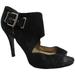 Nine West Shoes | *Nine West Black Mod Suede Low Bootie Open Toe Stiletto Bootie Pumps | Color: Black | Size: 9.5