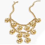 J. Crew Jewelry | J Crew Gold Tone Floral Flower Necklace 2 Layer Gently Loved Used With Crystals | Color: Gold/White | Size: Os