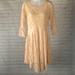 Free People Dresses | Dress - Free People Peachy Blush Lace Overlay Asymmetrical Pullover Dress. | Color: Pink/White | Size: 8