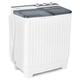 COSTWAY Twin Tub Washing Machine, 4.5KG/8.5KG/10.5KG Total Portable Laundry Washer Spin Dryer Timing Function and Drain Pump for Apartment Dorms (Grey+White, 7.5kg Washer+3kg Dryer)