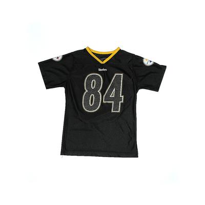 NFL Short Sleeve Jersey: Black Solid Sporting & Activewear - Kids Girl's Size 7