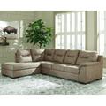 Brown Sectional - Signature Design by Ashley 119" Wide Left Hand Facing Sofa & Chaise Polyester | 38 H x 124 W x 87 D in | Wayfair 62003S1