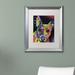Trademark Fine Art 'Roxy' Matted Framed Graphic Art on Canvas Canvas, Wood | 20 H x 16 W x 1.25 D in | Wayfair ALI1670-B1620MF