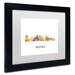 Trademark Fine Art 'Buffalo New York Skyline WB-1' Framed Graphic Art on Canvas Canvas, Wood | 11 H x 14 W x 0.5 D in | Wayfair MW0353-W1114MF