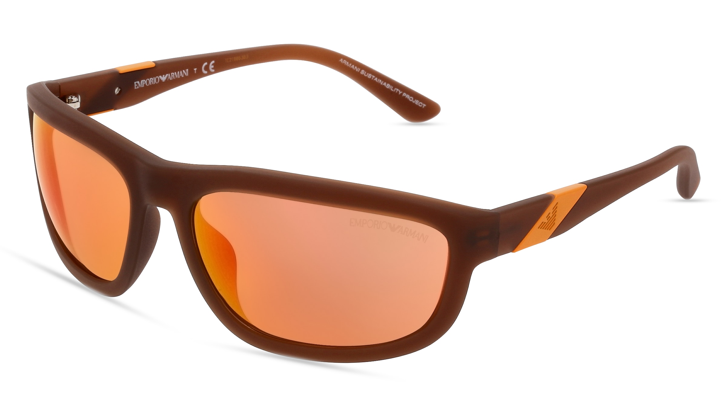 Emporio Armani EA4183U Herren-Sonnenbrille Vollrand Quadratisch Kunststoff-Gestell, braun