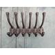 Set of 6 Antique Vintage Style Cast Iron Coat Hooks, School Hook