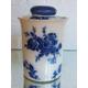 "RARE Large 6\" Tall Royal Doulton Burslem Flow Blue Floral Lidded Tobacco Jar c.1892- 1901"