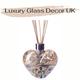 Luxury Reed Diffuser Mouth Blown Glass Heart Grey Silver White