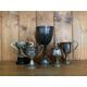 vintage collection of 5 silver plate sporting trophies, trophy, trophies, sporting items, sports, cups, medals