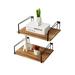 17 Stories Floating Wall Mounted Shelves For Kitchen, Bathroom, Set Of 2 Wood in Black/Brown | 4.7 H x 16.5 W x 12.2 D in | Wayfair