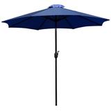 Arlmont & Co. Hele 9 FT Round Umbrella - 1.5" Diameter Aluminum Pole - Crank & Tilt Function in Blue/Navy | 96.5 H x 104.5 W x 104.5 D in | Wayfair