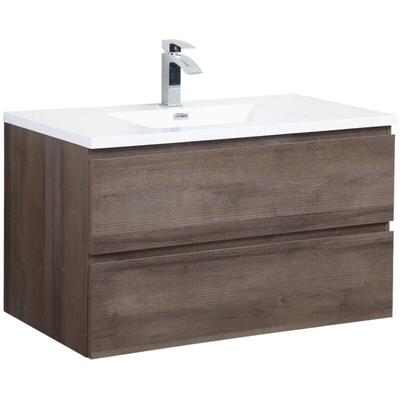 Badezimmer Badmöbel-Set Angela 90cm - Braun eiche - Unterschrank Image