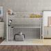 Contemporary Style Twin Metal Bunk Bed with Desk, Ladder and Guardrails, Loft Bed for Bedroom