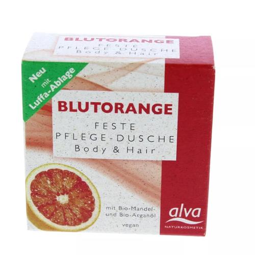 Alva Naturkosmetik – Blutorange – Feste Pflegedusche Body & Hair Duschgel 60 g
