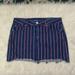 American Eagle Outfitters Skirts | American Eagle Hi Rise Mini Striped Denim Mini Skirt Sz 14 | Color: Blue | Size: 14