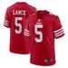 Men's Nike Trey Lance Scarlet San Francisco 49ers Game Player Jersey