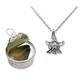 Pearlina Wish Upon a Star Cultured Pearl in Oyster Necklace Set Silver Plated Cage Pendant W/Stainless steel chain 18", Pearl