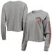 Women's '47 Heathered Gray Clemson Tigers Ultra Max Parkway Long Sleeve Cropped T-Shirt