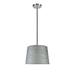 Aspen Creative 1-Light Fabric Lamp Shade Hanging Pendant, Light Green - SATIN NICKEL