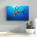 Latitude Run® Diver & an Octopus by David Fleetham - Wrapped Canvas Photograph Print Canvas, Wood in Blue/Brown | 10" H x 15" W | Wayfair