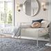 Wade Logan® Akiharu Metal Daybed Metal in White/Black | 36.5 H x 56 W x 77 D in | Wayfair D7E119DC6D154318AF5423D649869A94