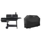 ROYAL GOURMET® Deluxe 36-inch Charcoal Barrel Grill w/ Cover Porcelain-Coated Grates/Cast Iron in Black/Gray | 51.2 H x 65.9 W x 30.7 D in | Wayfair