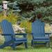 Rosecliff Heights Kalamazoo Folding Adirondack Chair Plastic/Resin in Blue | 37.99 H x 31.89 W x 22.04 D in | Wayfair