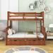 Harriet Bee Decoda Twin Over Full 2 Drawers Wooden Bunk Bed in Brown | 67 H x 57 W x 79.5 D in | Wayfair 8E1B2D9D57A74226B36170EF24B6B34C