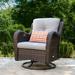 Red Barrel Studio® Tichina Swivel Patio Chair w/ Cushions Wicker/Rattan in Brown/Gray, Size 35.5 H x 30.0 W x 31.0 D in | Wayfair