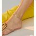Anthropologie Jewelry | Nwt Flower Anklet Set | Color: Gold/White | Size: Os