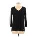 Nine West Long Sleeve Top Black V Neck Tops - Women's Size Medium