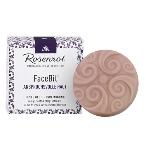 Rosenrot - Festes Waschgel FaceBit® - Anspruchsvolle Haut 50g Gesichtsseife
