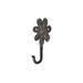 Winston Porter CAST IRON HOOK - FantasHome Wall Mounted Cast Iron Home Décor Single Hook (Flower) Metal in Black/Gray | 7 H x 4 W x 2 D in | Wayfair