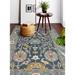 Blue/Green 102 x 0.75 in Area Rug - Langley Street® Lonnie Rectangle Floral Handmade Tufted Wool Area Rug in Teal Wool | 102 W x 0.75 D in | Wayfair