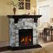 Loon Peak® Nordmeyer Electric Fireplace Marble/Stone, Solid Wood in Gray | 35.67 H x 36 W x 11.53 D in | Wayfair 8330137D99BF4E9CA9DC44162BDF885B