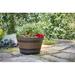 Southern Patio® Whiskey Barrel Resin Pot Planter Resin/Plastic in Brown/Gray | 9.21" H x 15.5" W x 15.5" D | Wayfair HDR-055440