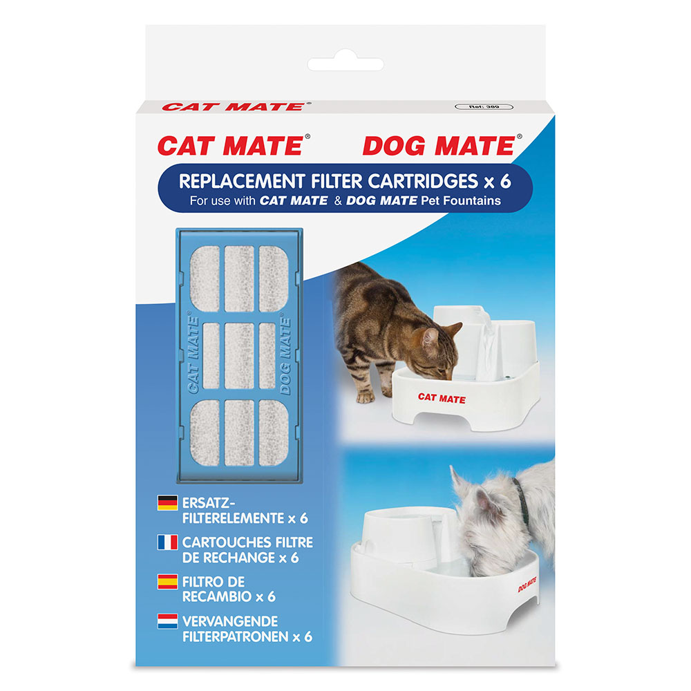 6-Pack Cat Mate Pet Fountain Replacement Filters