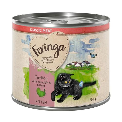 6x200g Kitten Turkey Feringa Classic Meat Menu Wet Cat Food