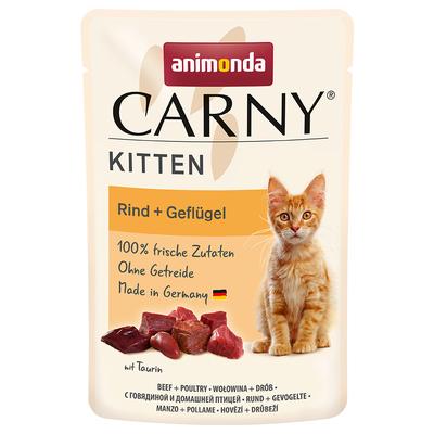 24x85g Beef & Poultry Animonda Carny Kitten Pouch Wet Cat Food
