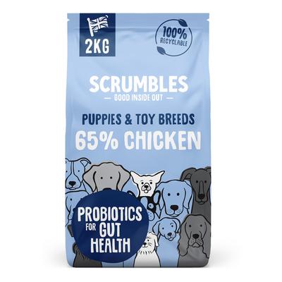 2kg Puppies & Toys Chicken Scrumbles Dry Dog Food