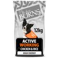 2x12kg Active Working Adult Chicken & Brown Rice Burns Dry Dog Food