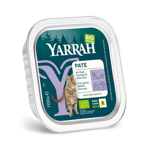 12x100g Pâté Chicken & Turkey with Aloe Vera Yarrah Organic Wet Cat Food