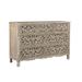 Bungalow Rose Mazlum 7 Drawer 57" W Solid Wood Double Dresser Wood in Gray/White | 36 H x 57 W x 18 D in | Wayfair 7937C9F035634CC7B05E4CEE80E5233E