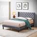 Rosdorf Park Dmari Queen Platform Bed Upholstered/Velvet in Gray | 47.1 H x 62.5 W x 84 D in | Wayfair 9455544F8E4B4DF4BA9E14C63A02B0D5